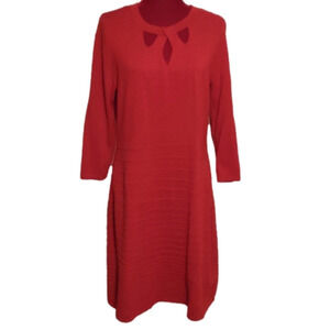 𝅺Nine West Red Knit Dress; Size Large